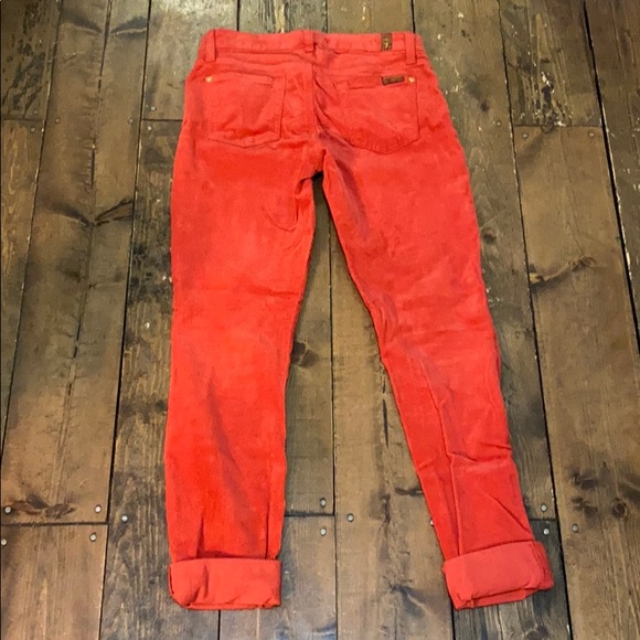 7 for all Mankind Red Corduroy Pants - Picture 3 of 3